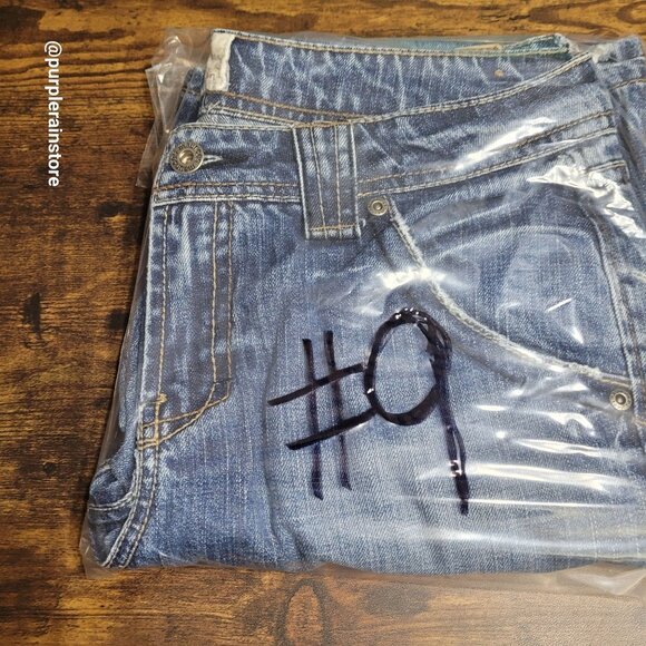 Vtg Maurices Jeans 10 Flare Mid Rise Button Flap Thick Stitch Boho Western - Picture 12 of 12